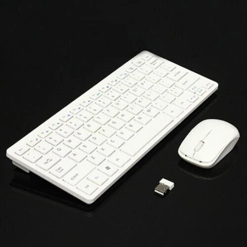 KIT TASTIERA E MOUSE MINI WIFI WIRELESS PER PC 2.4GHz KEYBOARD USB SENZA FILI - Immagine 2 di 4