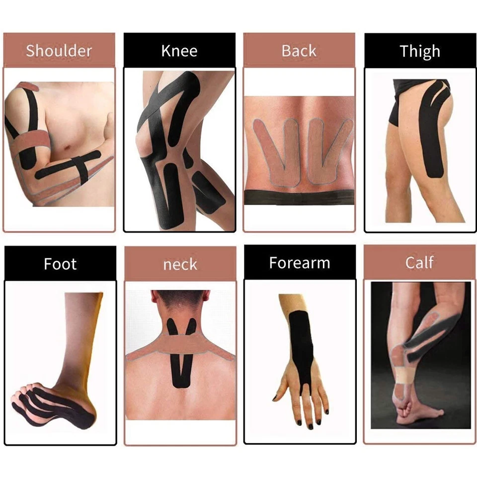 Cinta de Kinesiología Soporte Muscular Atlético Deporte Elástico Fisio Terapéutico Rollo Foto 4 de 4