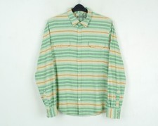 Poco Loco Chemise Pour Hommes 100% Coton Vert À Carreaux Boutonnée Taille M