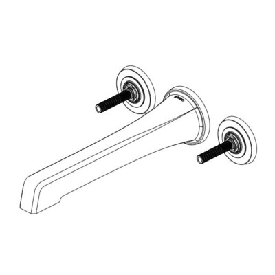 Brizo Levoir Wall Mounted Widespread Tub Filler - Less Handles- Luxe Steel