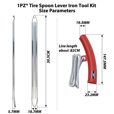 Steel Tire Spoon & Lever Iron Kit – Professional Motorcycle Tire Changing Tool Set