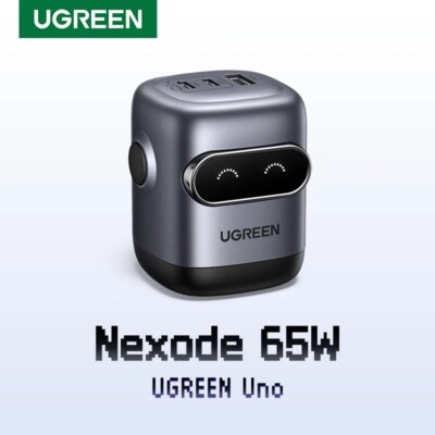UGREEN 65W GaN Nexode Fast Charger 2nd Gen Robot Design USB C QCPD3.0 For iPhone