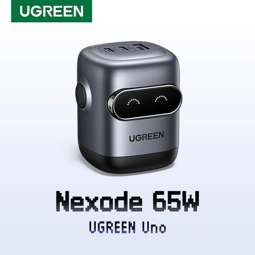 Cargador rápido UGREEN 65W GaN Nexode 2da generación diseño robot USB C QCPD3.0 para iPhone - Imagen 1 de 11