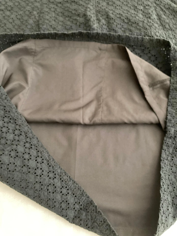 Vestido Esprit Negro Ojales 12 Algodón Forro Cremallera 2 Bolsillos Gota Cintura Gorra Manga Foto 4 de 4