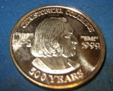 Christopher Columbus 500th Anniversary 1 oz .999% Silver Round Tangible Equities 45.00 per troy oz
