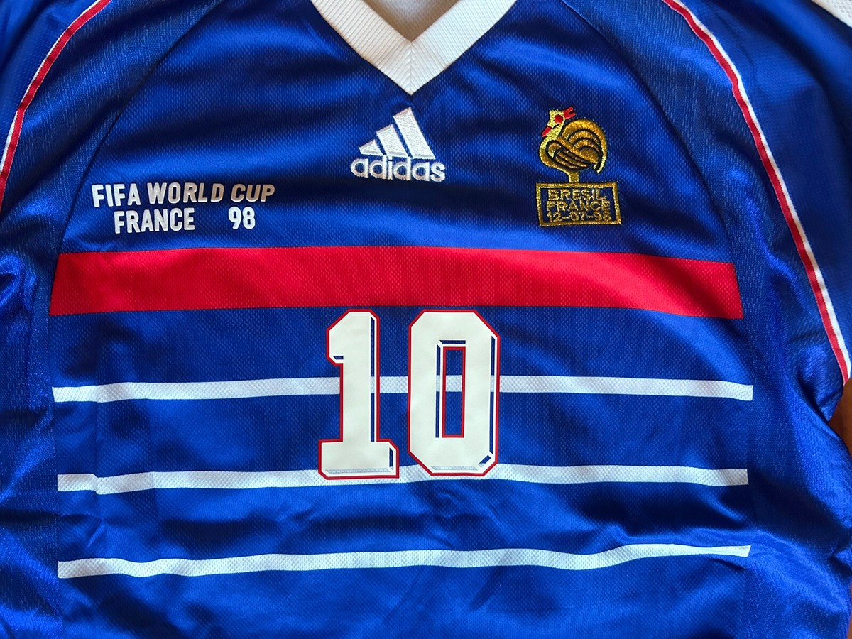 Adidas France 1998 World Cup Home Futbol Football Soccer Adidas France 1998 World Cup Home Futbol Football Soccer