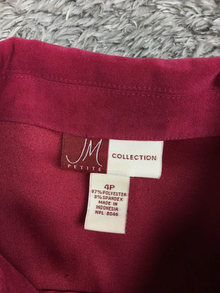 Chaqueta JM Collection Mujer Talla 4P Pequeña Rosa Cremallera Completa Foto 4 de 4