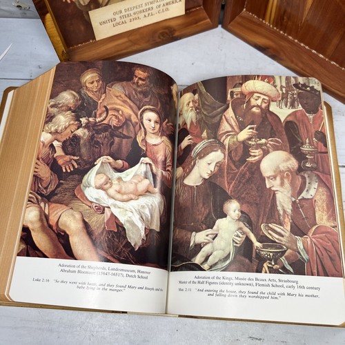 Vintage 1961 MEMORIAL EDITION HOLY BIBLE In A Cedar Box, New Catholic Ed. Union - Picture 10 of 24