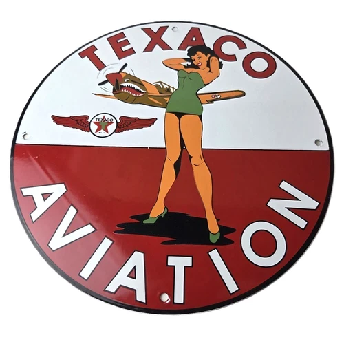 Vintage Texaco Gasoline Sign - Gas Pump Advertisement Porcelain Sign