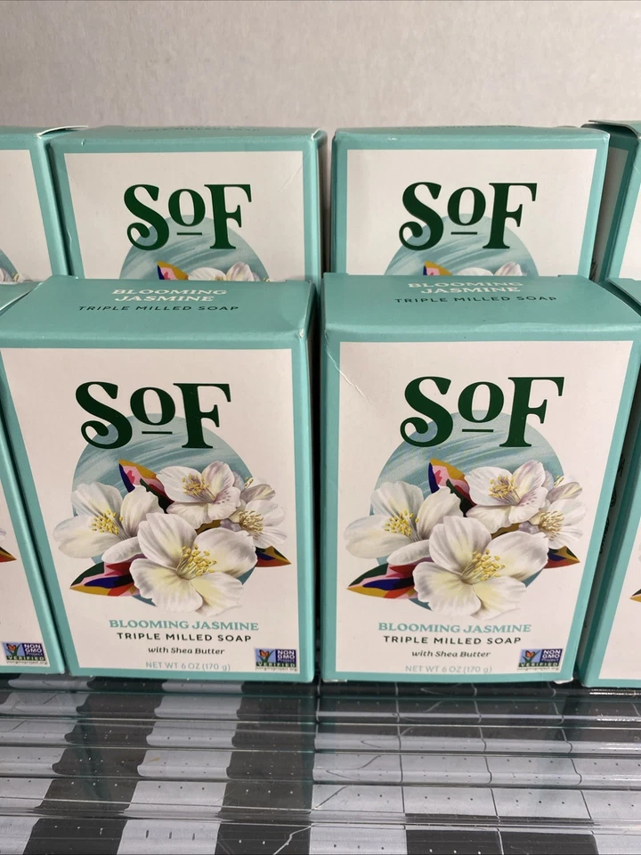 NEW South of France Blooming Jasmine Milled Oval Bar Soap with Shea 6 oz 8 Bars - Image 3 of 4