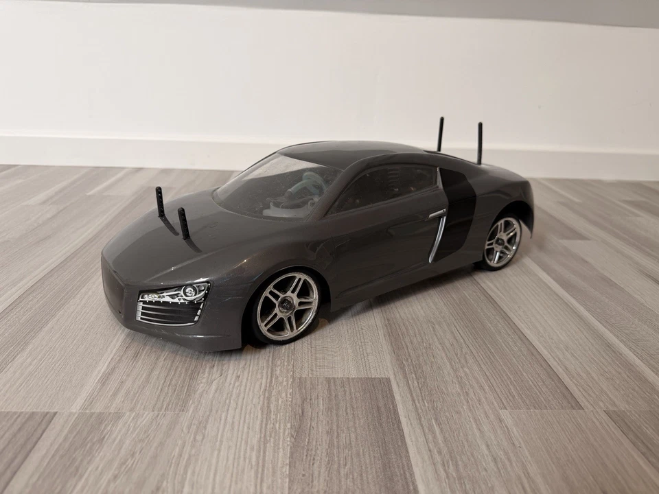 HSP 1:10 Nitro Glattbahner Verbrenner RC Tourenwagen mit Audi R8 Karosserie - Bild 2 von 4