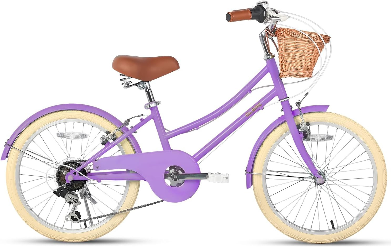 Stylish 6-Speed Beach Cruiser Bike for Girls, Ages 6+, with Wicker Basket