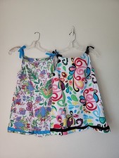Lot Of 2 Hanna Anderson Dresses Size 8 Sun Dress Colorful Cotton Pockets
