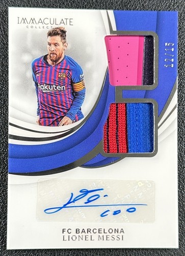 LIONEL MESSI 2018 PANINI IMMACULATE COLL DUAL JERSEY PATCH AUTO 12/15 BARCELONA
