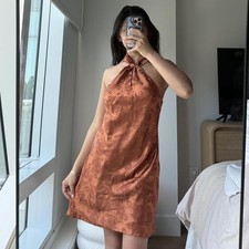 Lulus Women's Orange and Brown Dress