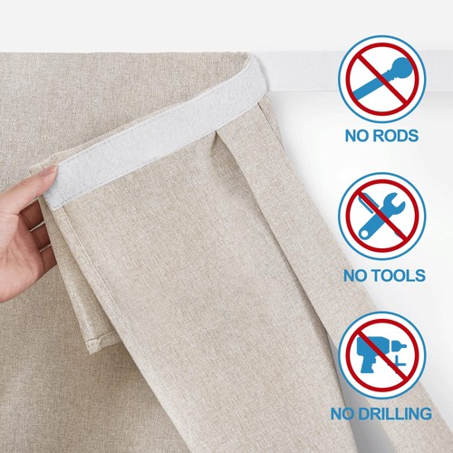 Sidelight Door Curtains, Thermal Insulated Linen Blend Window Curtains Full P... - Picture 3 of 8