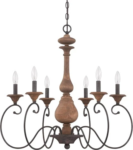 Quoizel ABN5006RK Six Light Chandelier Auburn Rustic Black - Picture 1 of 5
