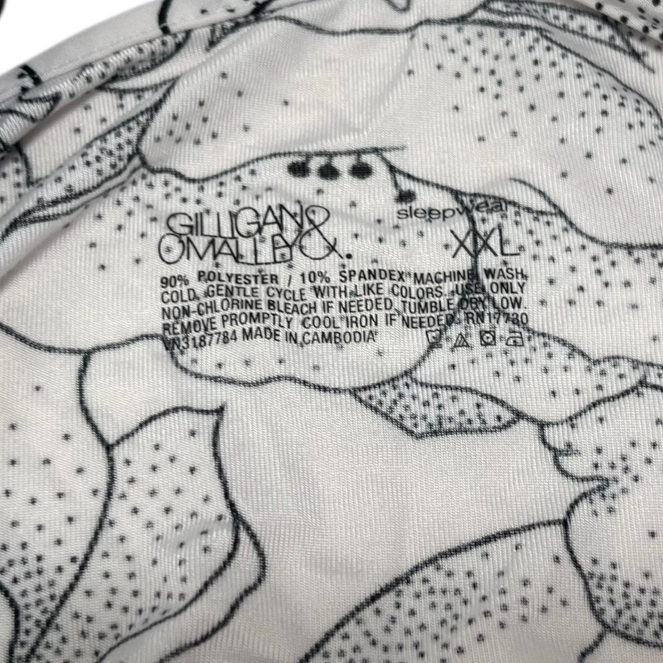 Gilligan & O’Malley XXL Negro Blanco Floral Camisola Dormir Top Correa Ajustable Foto 3 de 4