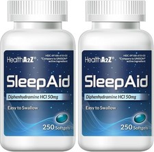 Sleep Aid, Difenhidramina Hcl 50 Mg, Favorece Un Sueno Mas Profundo Y Reparador