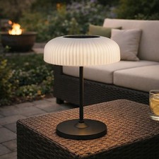 Outdoor Solar Table Lamp: Rechargeable Table Lamp with USB and Solar Power, W...
