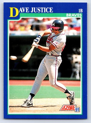Dave Justice 1991 Score #55 Atlanta Braves Baseball Card - David Justice