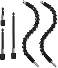 1/4’’ Drill Bit Extension Set, 2 Pieces Flexible Drill Bit Extension Shaft, 