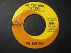 The Beatles 45 – All You Need Is Love - 1967 Capitol Swirl