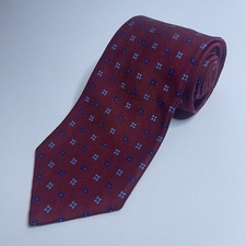 Brooks Brothers Makers Geometric Red Blue REPP Silk Tie Vintages Made in USA
