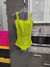 Vintage 60's Glenbrooke By Sea Lure Sz 14/36 Green Swimsuit Mid Century