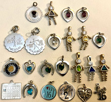 Vintage Sterling Silver Sweet 16 - BIRTHSTONE Hearts - Bead Babies Charms Choice