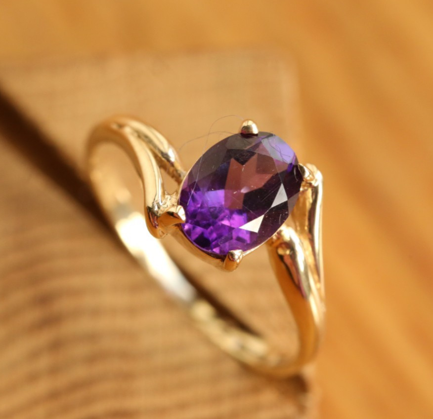 Bypass Ring with a Purple Stone