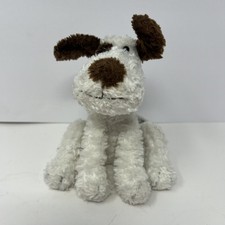 Russ Bullseye Dog Plush Sitting Stuffed Animal White Brown Puppy 6" 22201