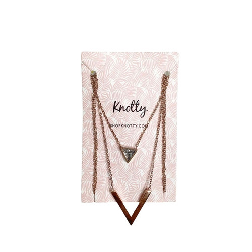 Knotty Rosegold Doppelstrang Halskette Neu - Bild 1 von 3