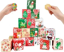 ONESING 24 Pcs DIY Christmas Advent Calendar Boxes for 2024, 24 Days Countdown C