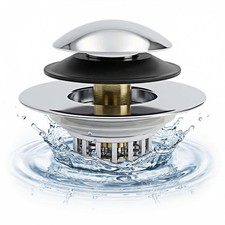 3 in 1 Bathtub Drain Stopper and Hair Catcher, Universal Pop-Up Tub Plug with...