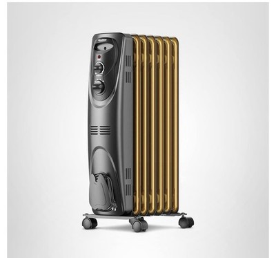 PELONIS Radiator Heater for Large Space, Electric Oil Filled Radiator, Dual Knob