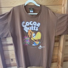 General Mills Cocoa Puffs Brown XL T-shirt Made in USA 100% Cotton - Vintage