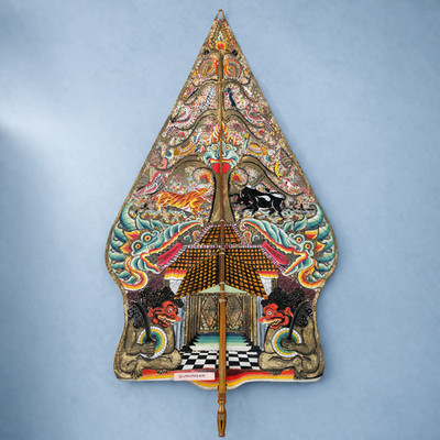 Large Wayang Kulit Gunungan 103cm Antique Javanese Shadow Puppet Stage
