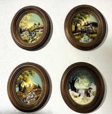 Hinterglasbild, Motiv, 4 Vierjahreszeiten, Handgefertigt,