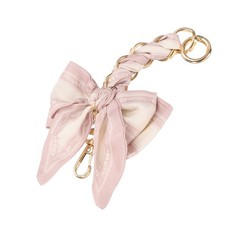 Purse Extender Chain, 7" Bow Ribbon Scarf Women Purse Straps, Light Pink