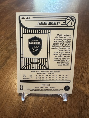Isaiah Mobley 2022-23 Panini NBA Hoops Winter RC #268 Cleveland Cavilers - Picture 2 of 2