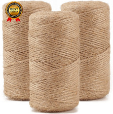 984 FT Natural Jute Twine 3Ply Thin Ribbon Hemp Twine for Gardening...