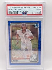 2020 Bowman Chrome Mega Box Blue Ref /150 RILEY GREENE #BCP122 PSA 9 MINT Tigers