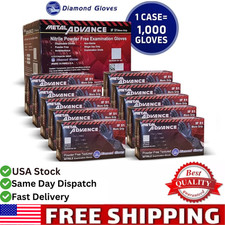 Advance Black Nitrile Exam Gloves 5 Mil Powder Free Latex Free Bulk 1000ct Glove