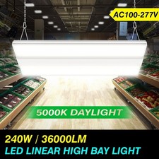 240W 36000LM 5000K LED Linear High Bay Warehouse Light Dimmable Pendant Lighting