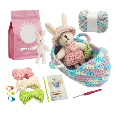 Crochet Kit for Beginners - Crochet Animals, Rabbit Knitting Set with Yarn & Hoo
