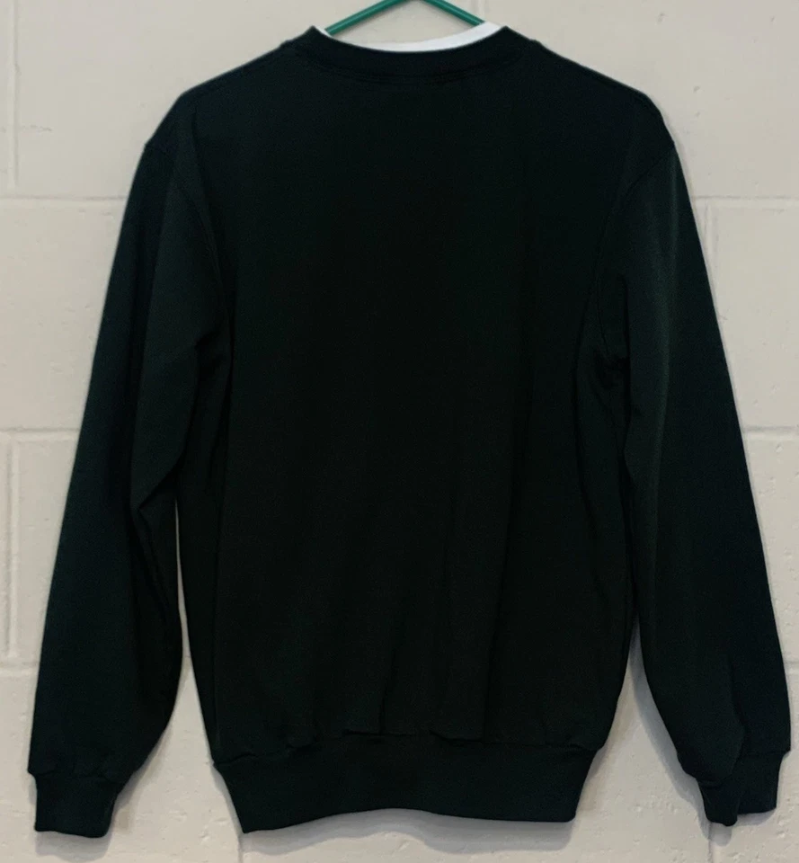 复古 Morning Sun 卫衣 绿色猫 雪 冬天 Grannycore M 圆领 — 第 3/4 张图片