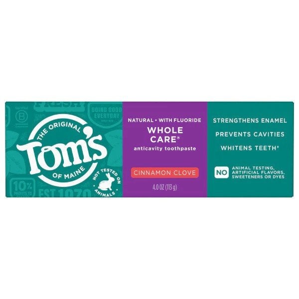 Зубная паста Toms Of Maine Whole Care с корицей и гвоздикой в тюбике объемом 4 унции