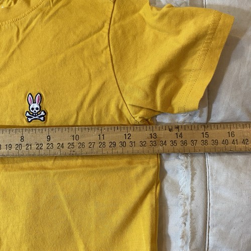 Psycho Bunny Shirt Boys XXS 4 Yellow Classic Crew Neck Embroidered Logo Tee - Picture 4 of 10
