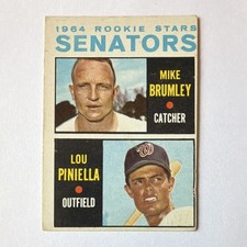 1964 Topps Baseball #167 Senators Rookie Stars Lou Piniella Mike Brumley